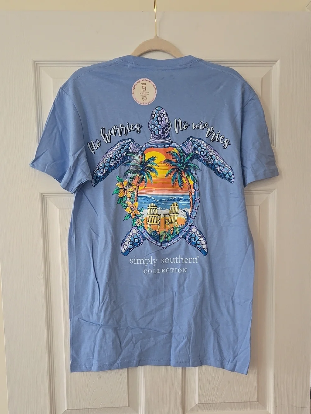 NWT Simply Southern Ocean Blue Turtle Tracker Tshirt - Picture 2 of 6